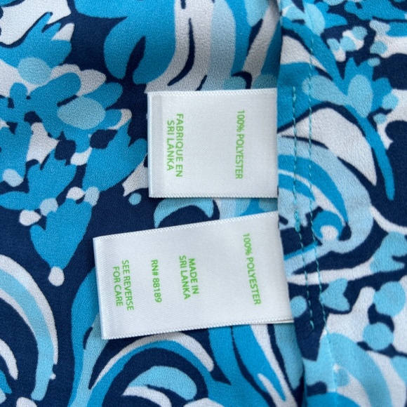 Lilly Pulitzer Top Blouse Ruffle Top Joan Small in Resort White Mermazing - Picture 12 of 12